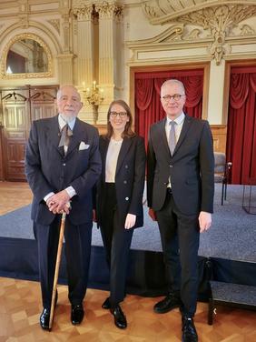 Markus Lüpertz mit Anna Heinze und Tom Brok